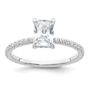 14KW SOLITAIRE WITH FLAIR RADIANT 1CT CENTER VS/SI FGH CERT. LG DIAMOND COM